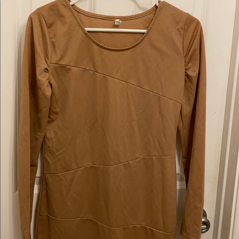 Coffee plain dress